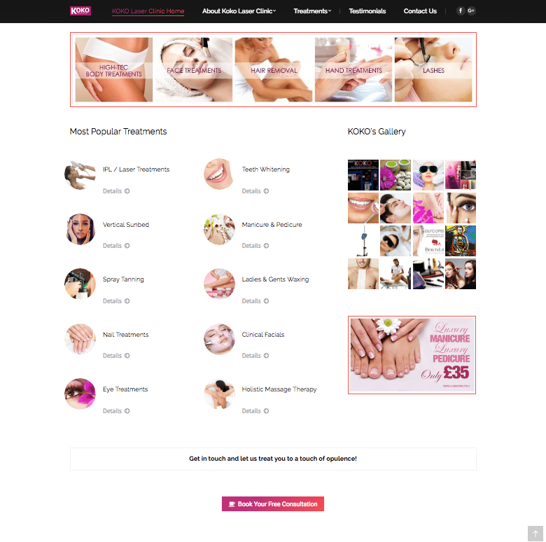 koko laser clinic home page