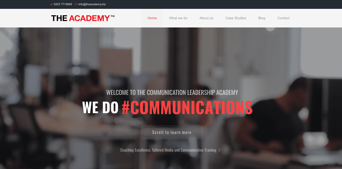 the communication leadership academy home page slider